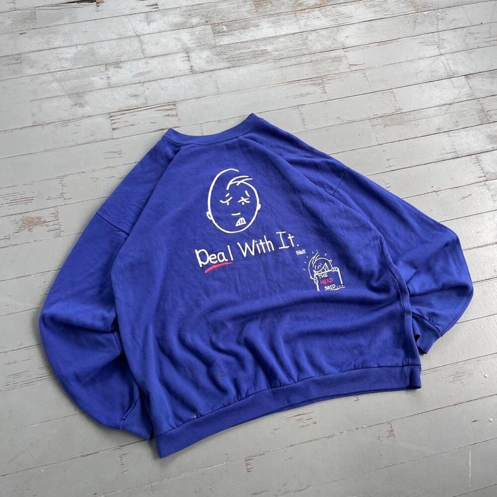 Vintage Freeze "Deal With It" Graphic Crewneck Sweatshirt